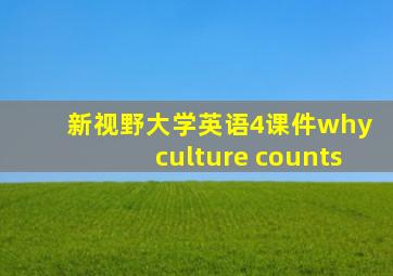 新视野大学英语4课件why culture counts